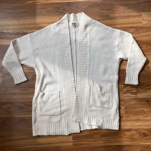 Aerie American Eagle Cream Wool Blend Open Front Cardigan Medium